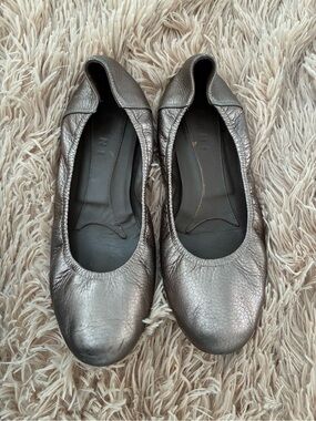 MARNI BRONZE METALLIC BALLET FLATS SZ 40